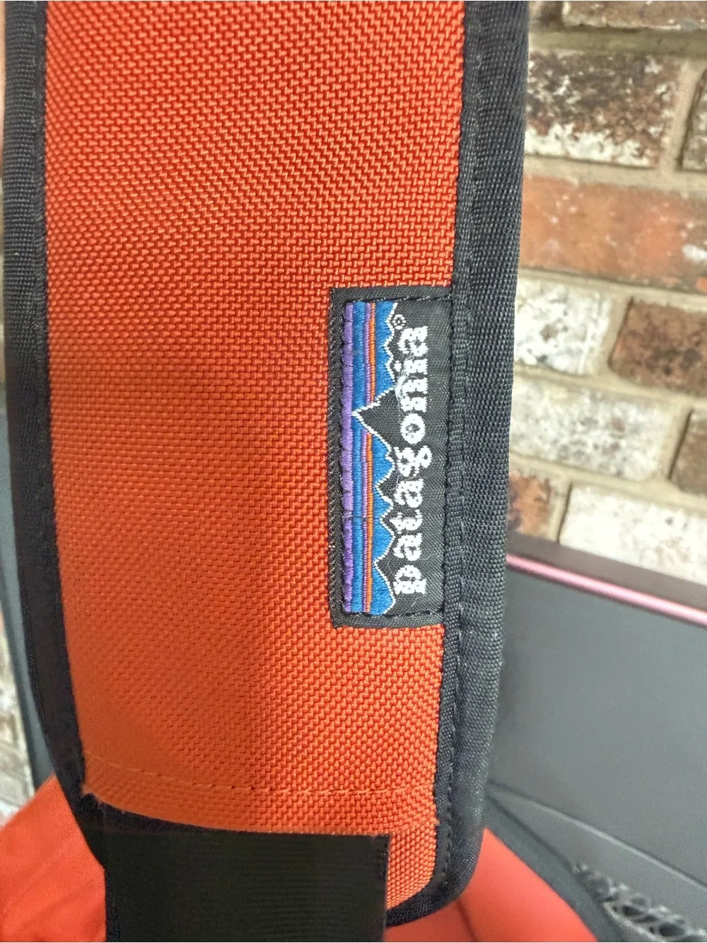 Patagonia Men's Messenger Bag in Rust-Orange with Black Trim